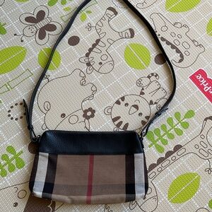 Burberry Plaid Crossbody Bag with Black Strap